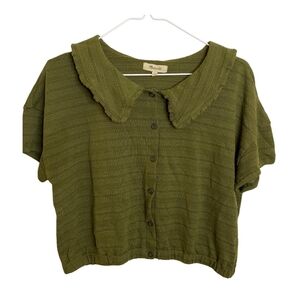 Madewell Ruffle Collared Crop Top